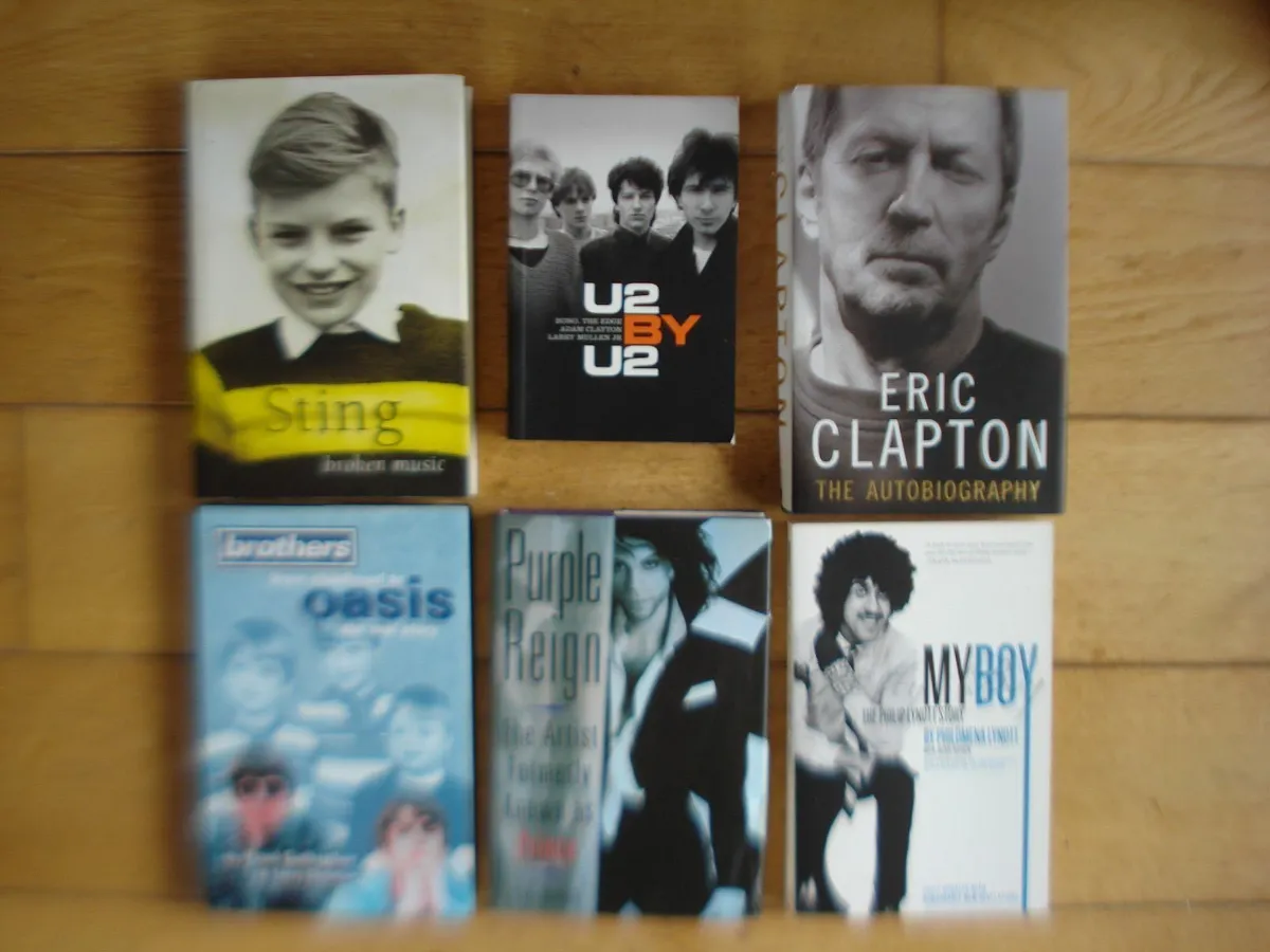 STING,CLAPTON,OASIS,U2, LYNOTT, PRINCE BOOKS. - Image 2