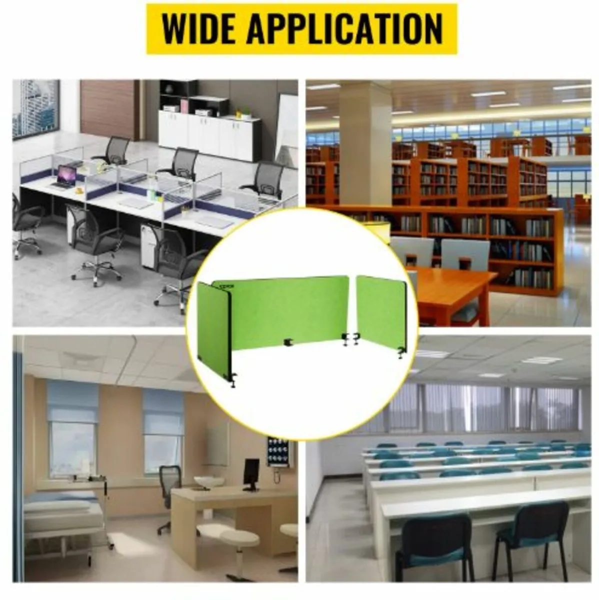 Desk Divider 60'' Desk Privacy Panel, 3 Panels - Image 3