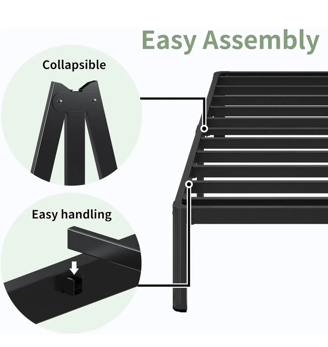 King Size Bed Frame 30.5 cm High with Rounded Corn - Image 3