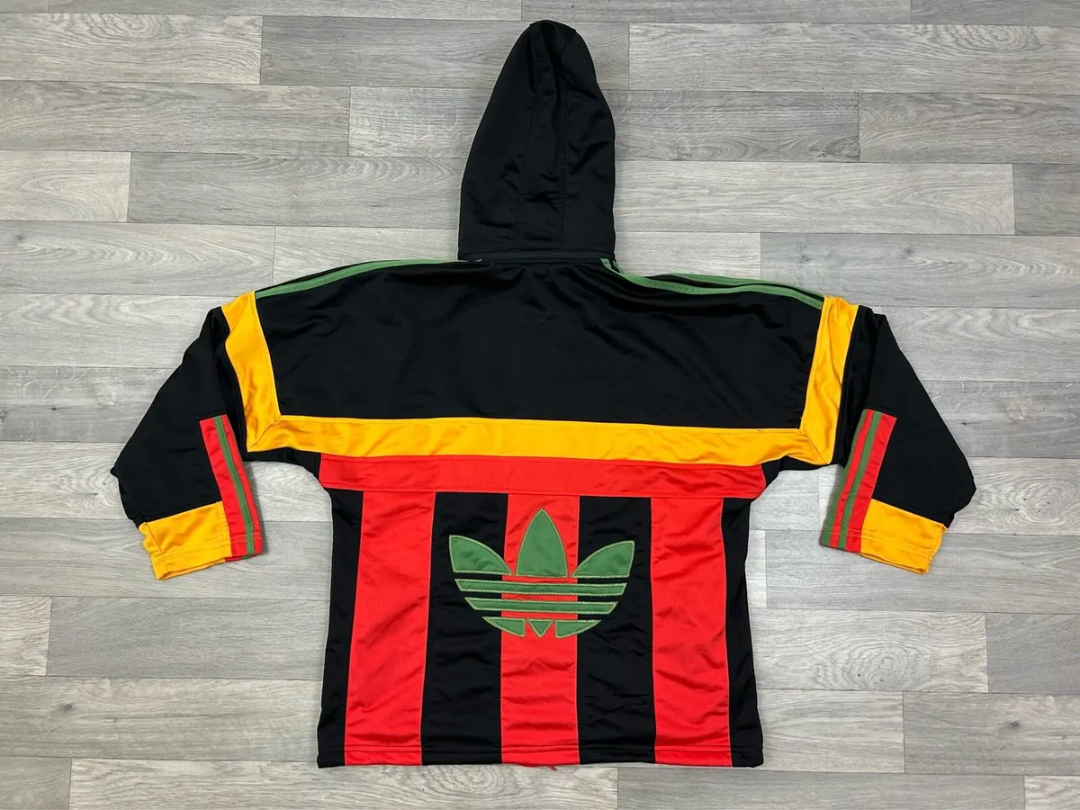 Vintage 90s Adidas Colourful Hooded Jacket Mens S - Image 1