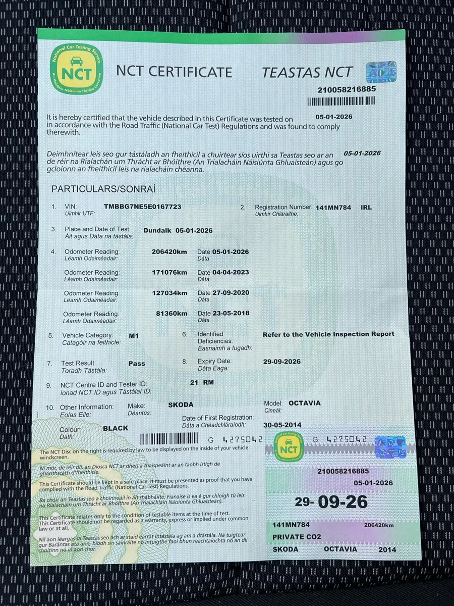 2014 Skoda Octavia 1.6 Diesel New NCT 10/26 Low KM - Image 3
