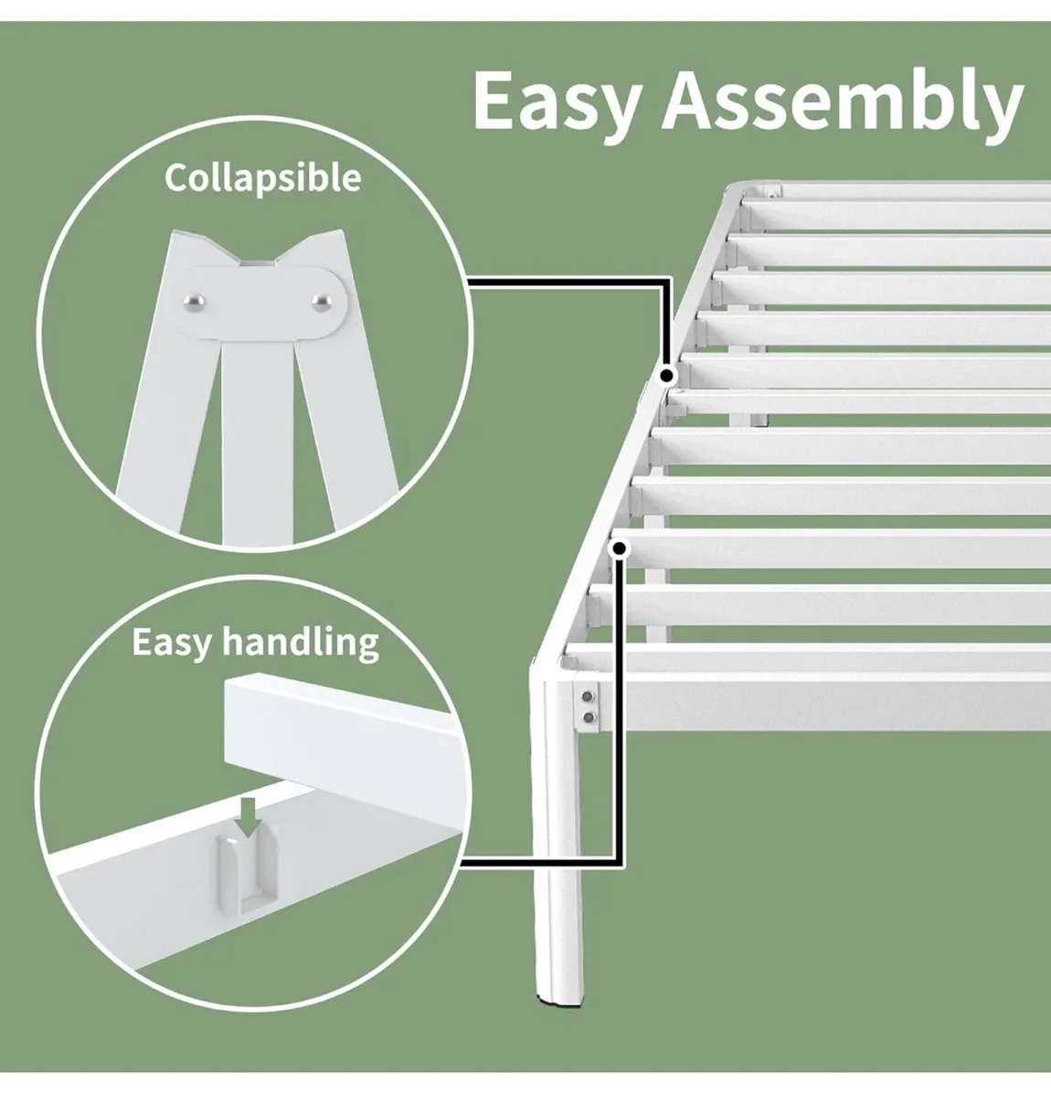 King Size Bed Frame 30.5 cm High with Rounded Corn - Image 4