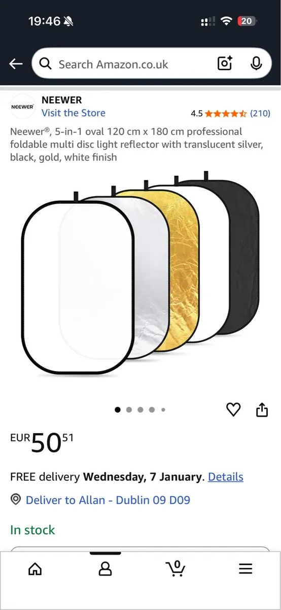 Neewer 5-in-1 reflector 120x180cm - Image 2