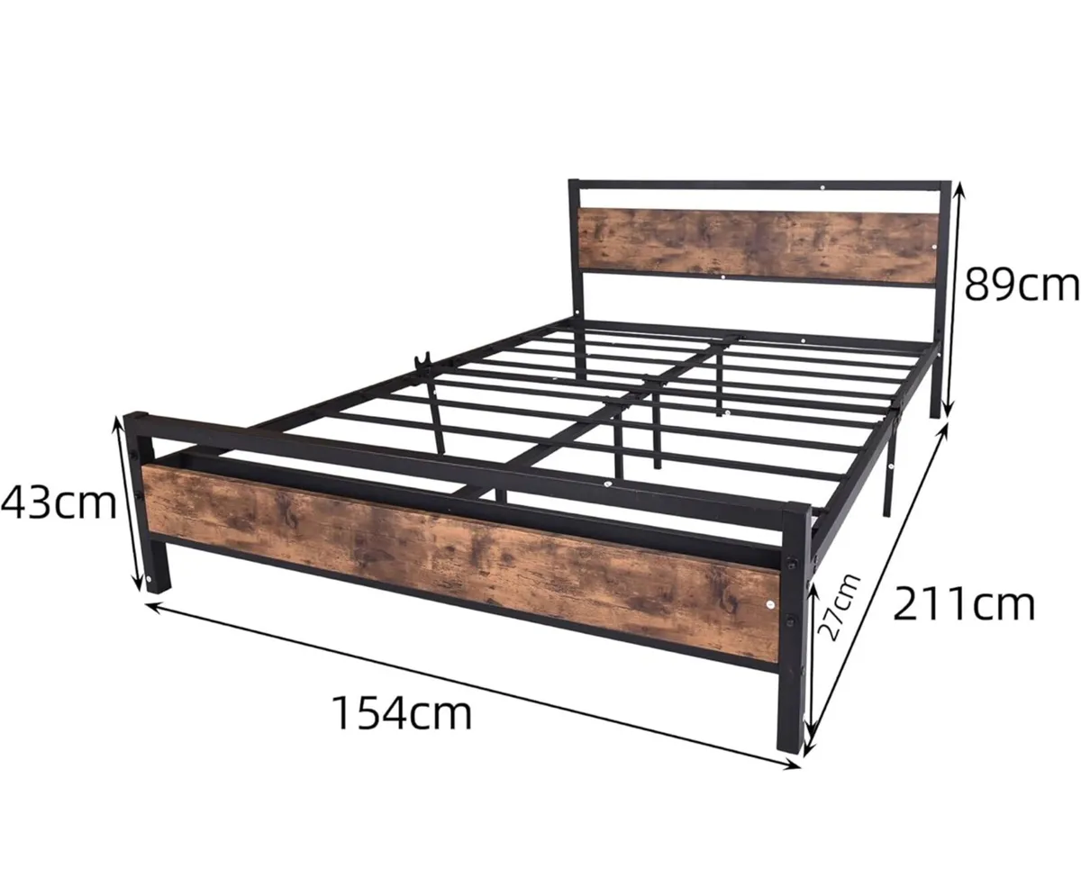 King Size with Wooden Headboard and Footboard - Image 2