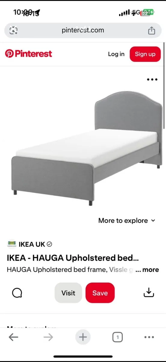 Upholstered single bed