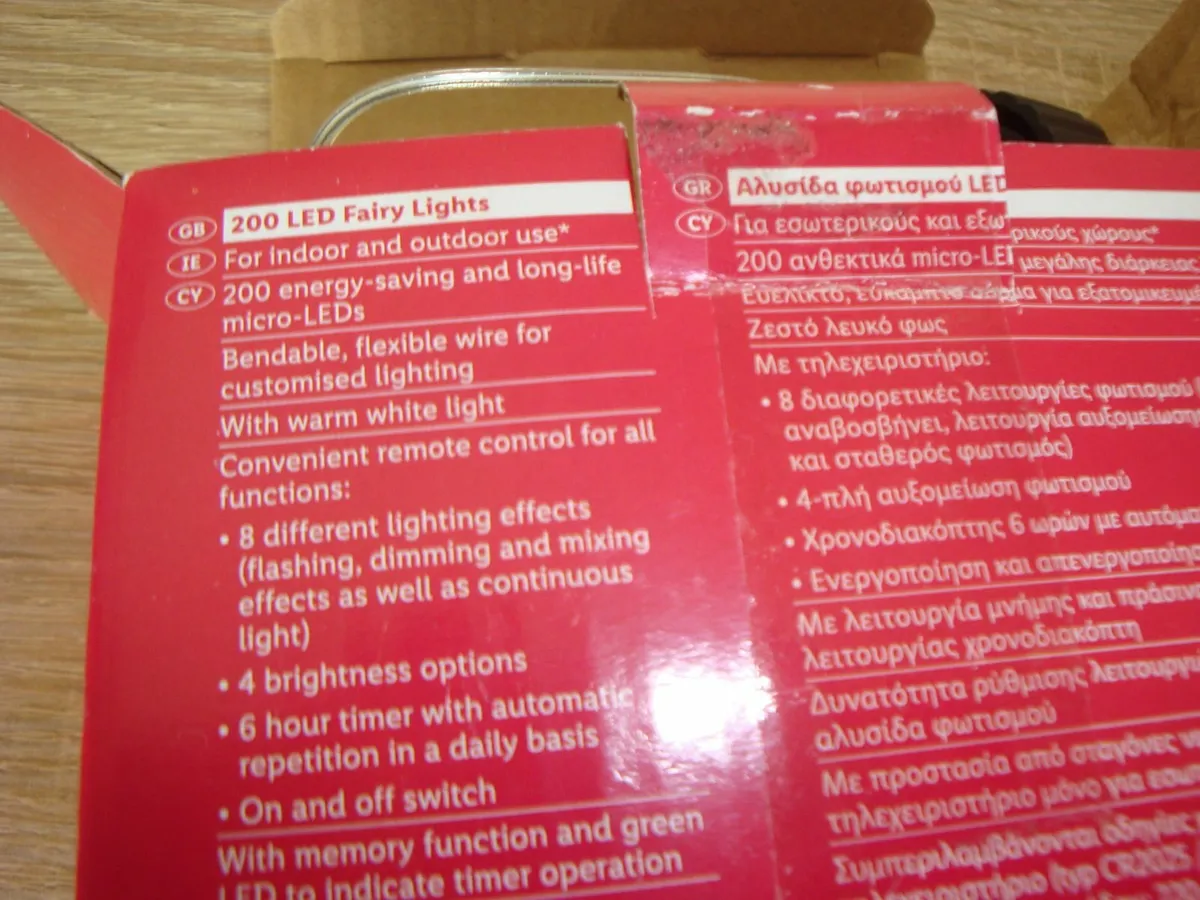 200 LED fairy lights with remote warm white - Image 4