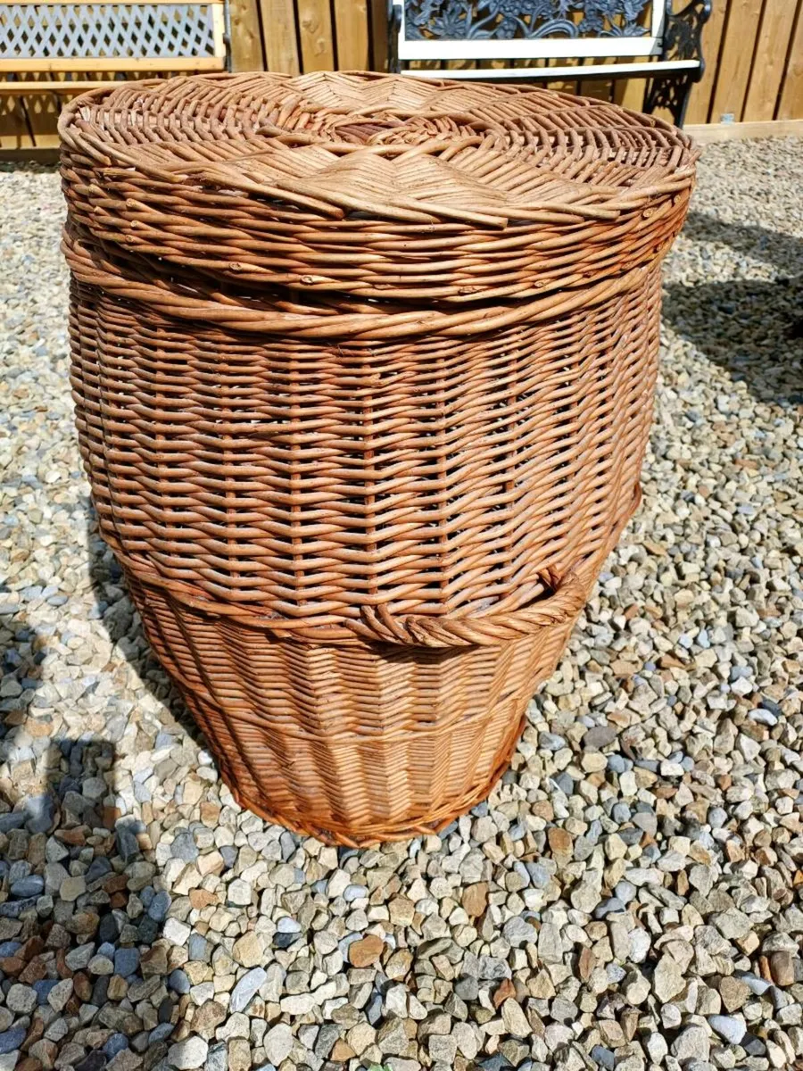 Vintage Wicker Storage Basket - Image 2