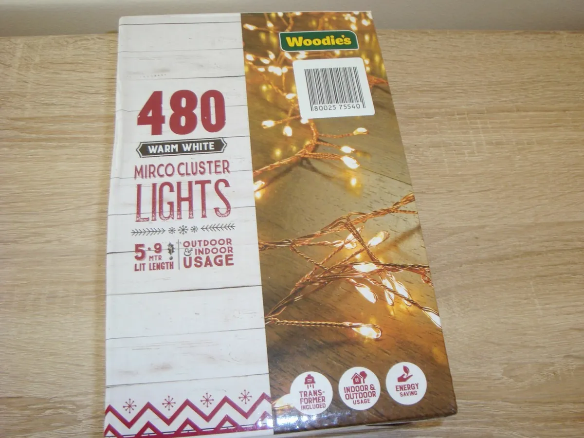 480 warm white micro cluster lights 5.9m - Image 1