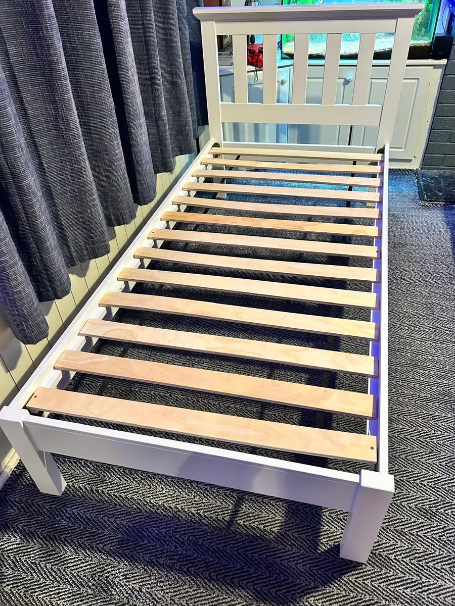 White single bed frame