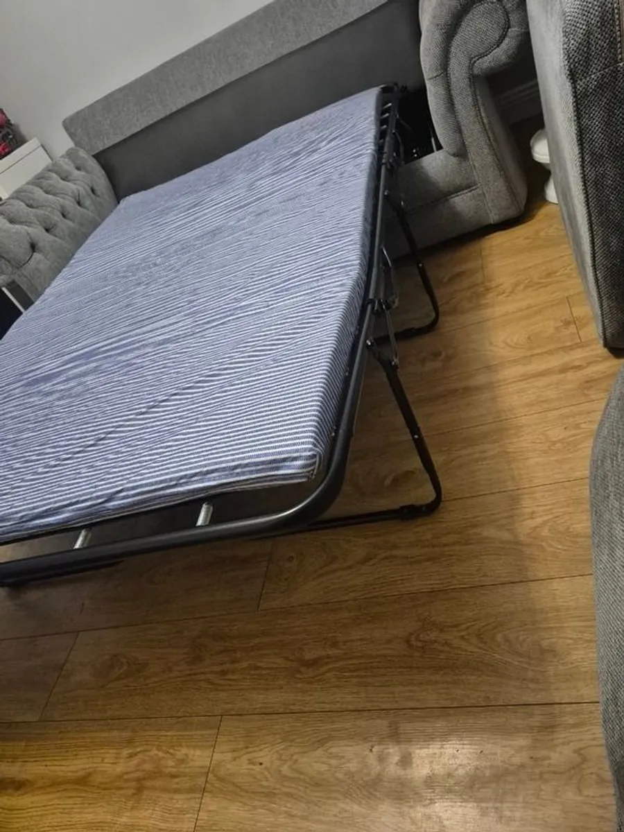 Sofa 3+2 gray with fold out bed - Image 3