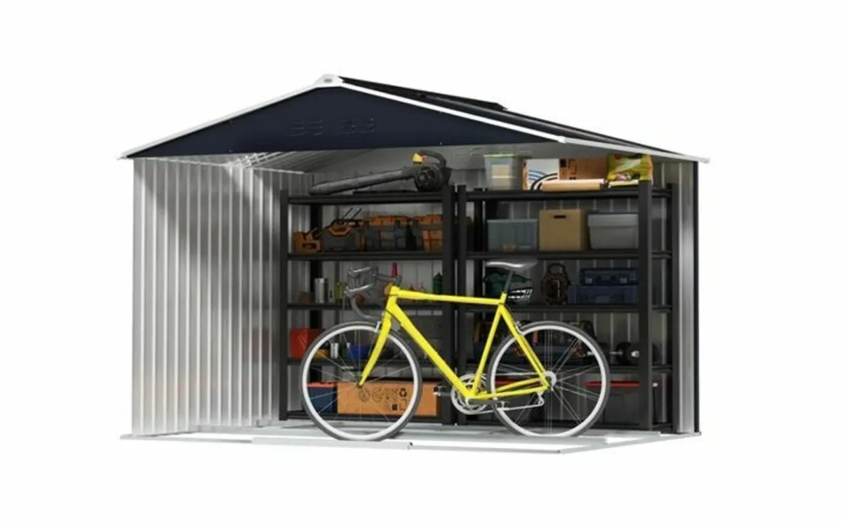 Galvanised Steel Garden Shed with Skylight & Floor - Image 2