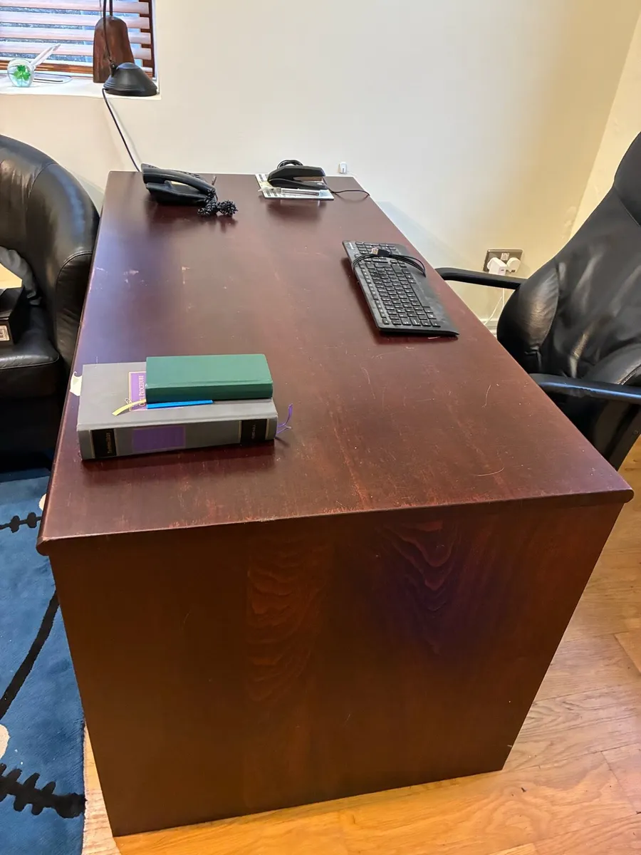 Solid teak office desk - Image 1