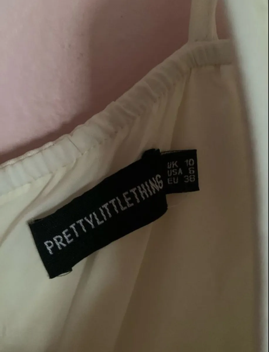 cream wire bow strappy shift dress - Image 3