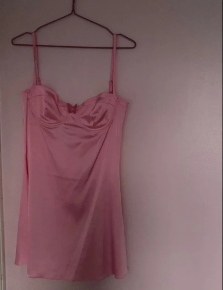 pink satin nightdress - Image 1