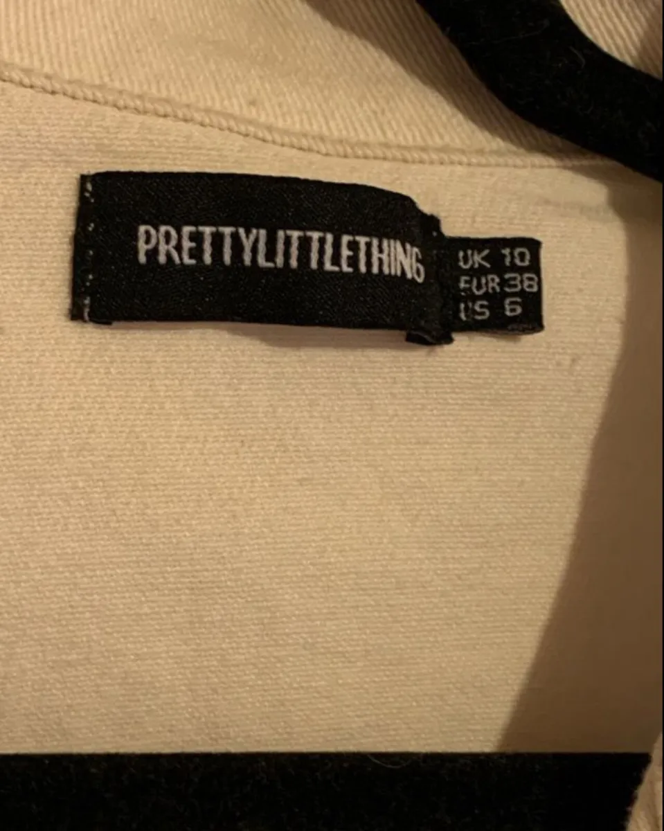 cream denim skirt and waistcoat - Image 3