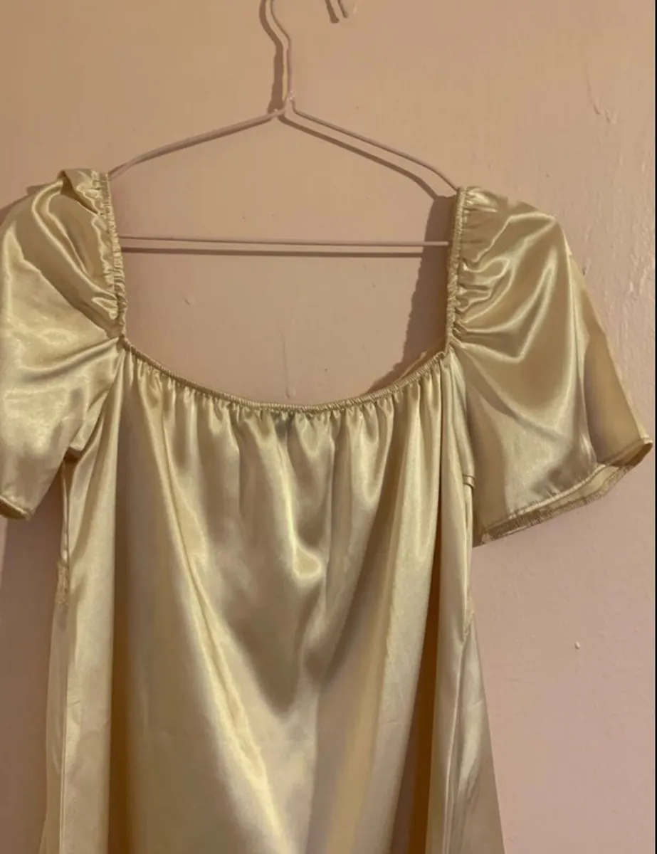 champagne satin lace dress - Image 3