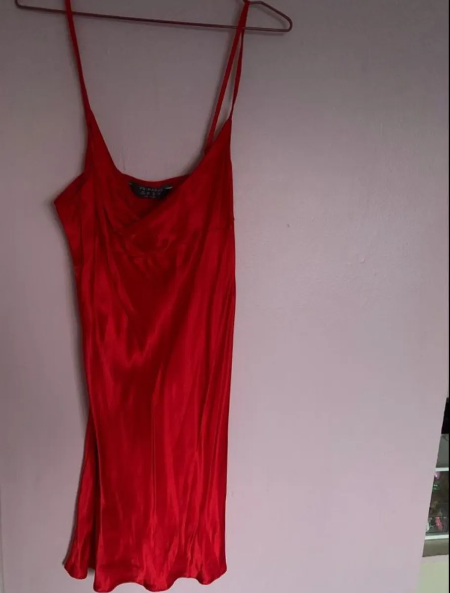 red satin dress - Image 1