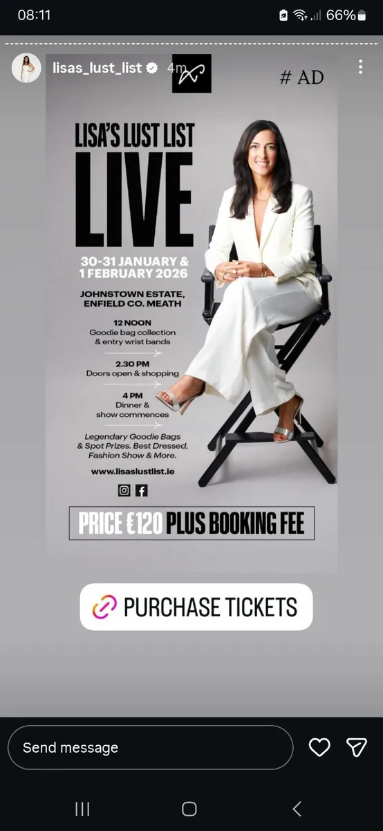 Lisa lust tickets x 2