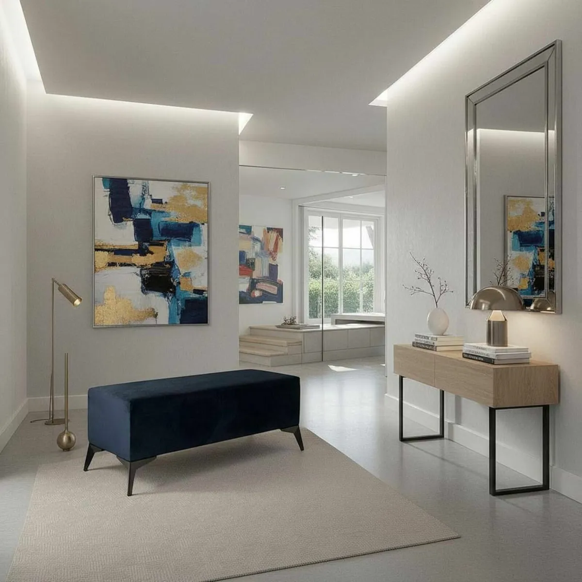 Velvet bench 120x40 black - Image 3