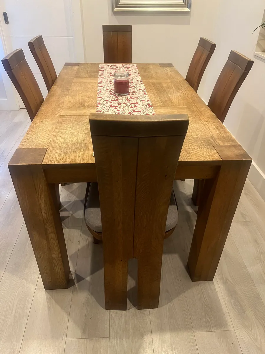 SOLID OAK DINING SET - Image 1
