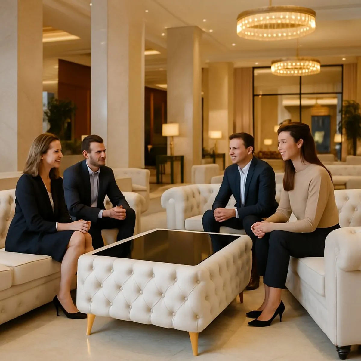 Chesterfield coffee table with glass - Image 3
