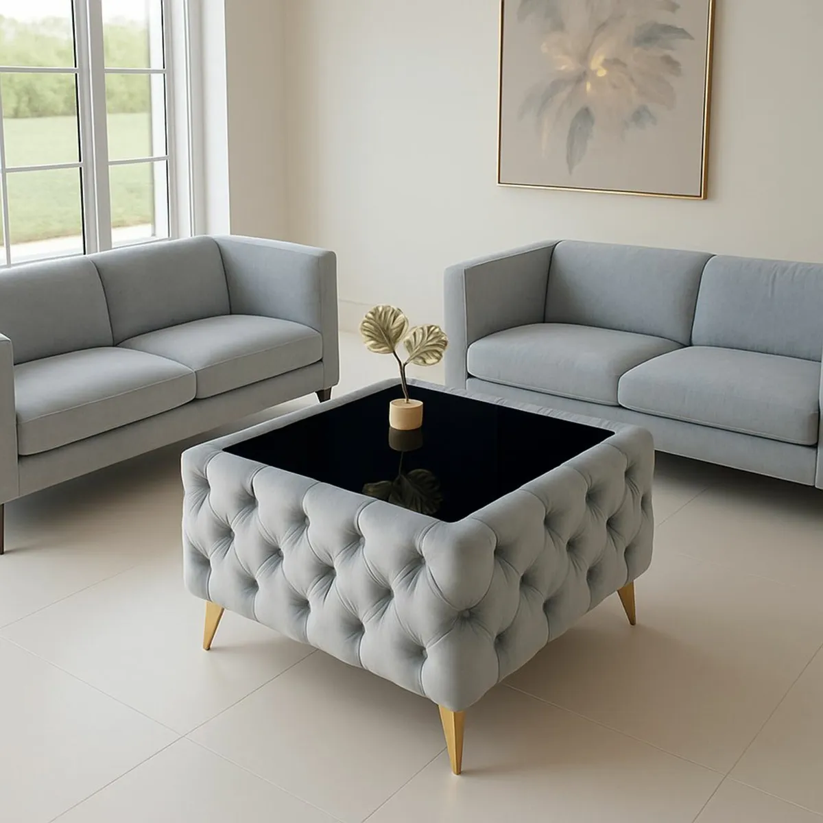 Chesterfield coffee table 63x63x45cm - Image 3