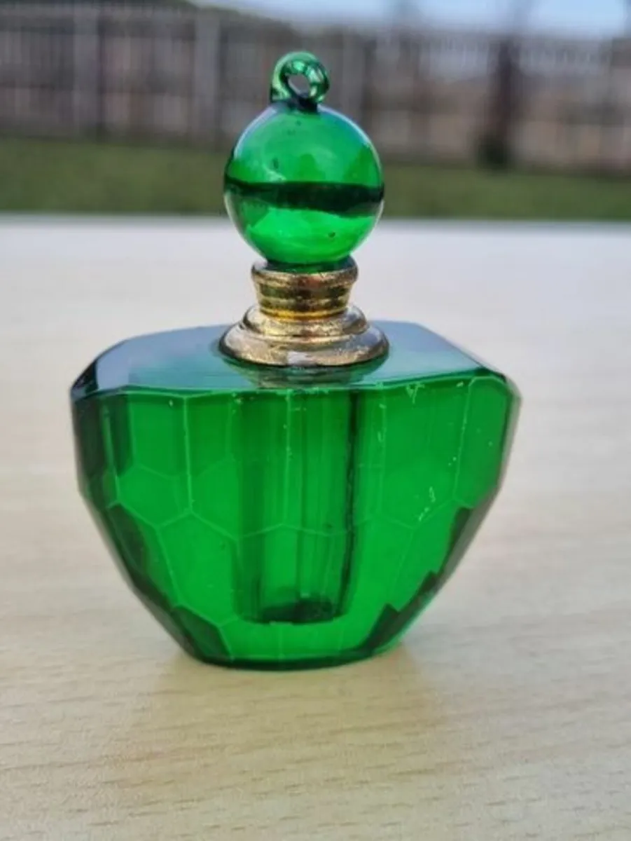 Art Deco Green Perfume Bottle - Image 1