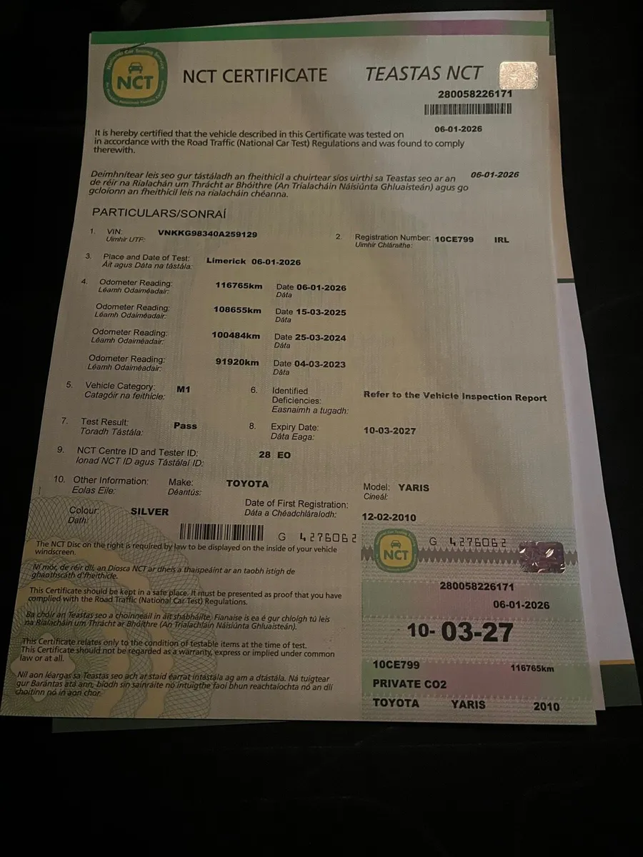 2010 Toyota Yaris new NCT 03/27& tax only 116k kms - Image 2