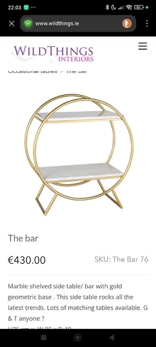 Quick Sale: Stunning Gold & Marble 2-Tier Side Table - Image 4