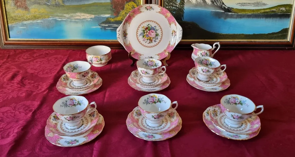 21Pc. Royal Albert Lady Carlyle Bone China Tea Set - Image 3