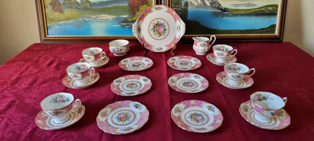 21Pc. Royal Albert Lady Carlyle Bone China Tea Set - Image 4