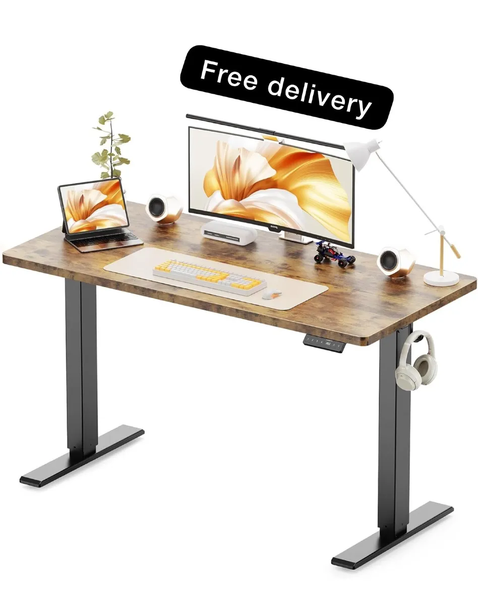 120 x 60 cm Standing Desk, Electric Height Adjusta - Image 1