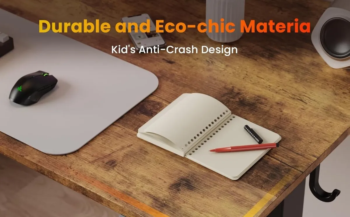 120 x 60 cm Standing Desk, Electric Height Adjusta - Image 3