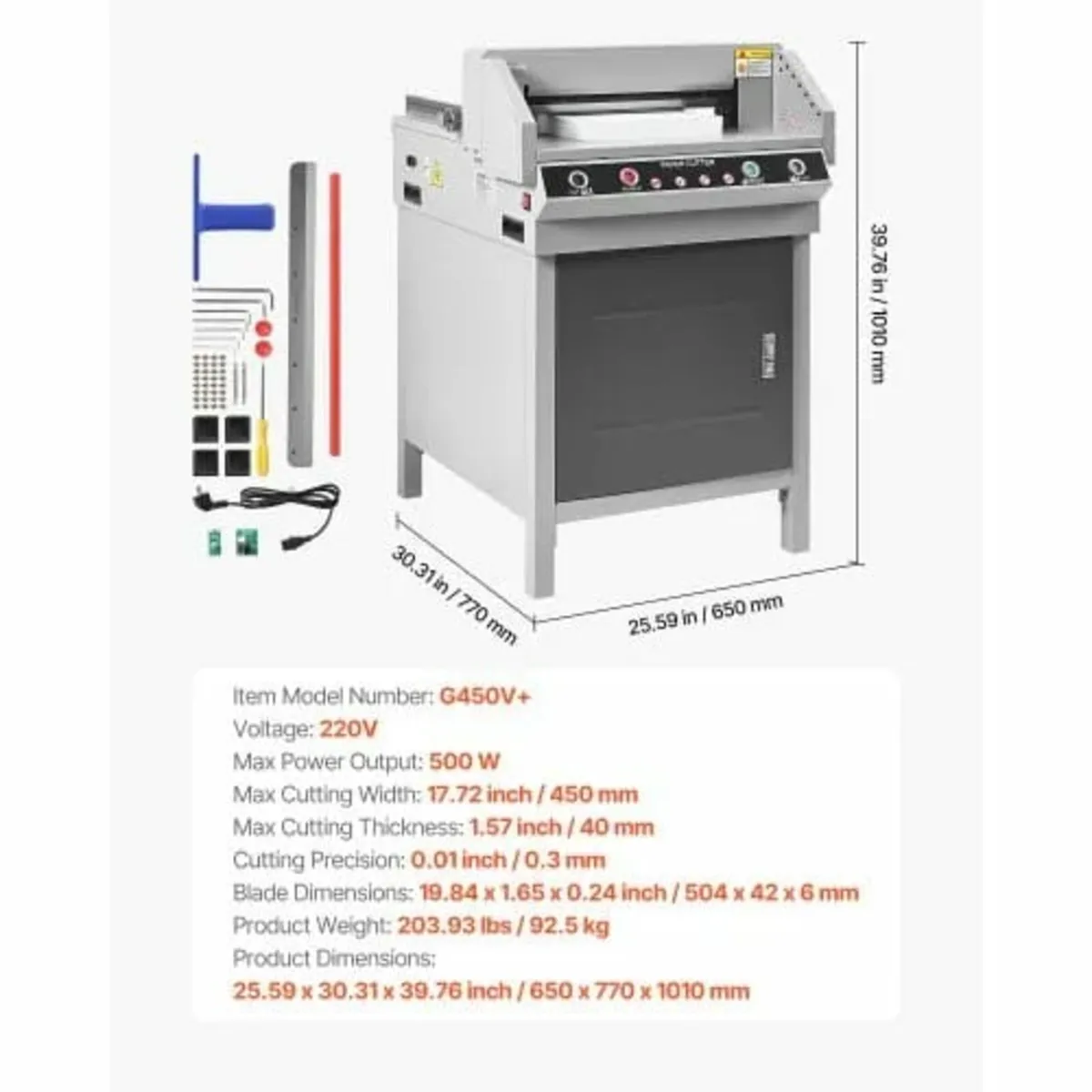 Electric Paper Cutter, Heavy Duty Metal Paper Cutt - Image 3