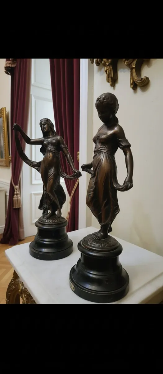 French bronze antique virtue statues POSTAGE AVAIL