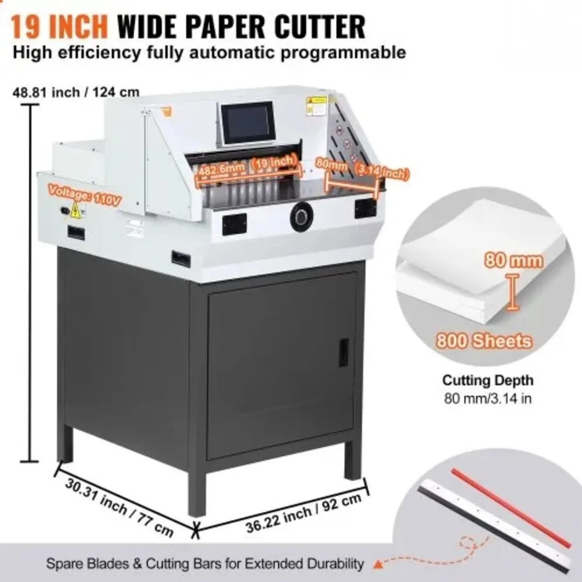 Electric Paper Cutter 482.6 mm Cutting Width 80 mm - Image 2