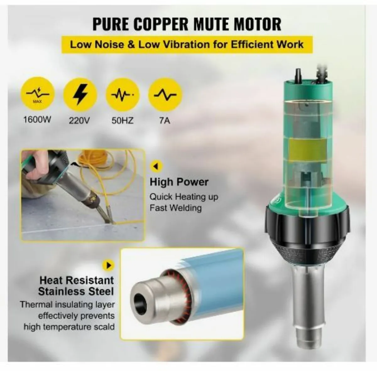 Roofing Welder, 8 Pcs PVC Welding Gun - Image 3