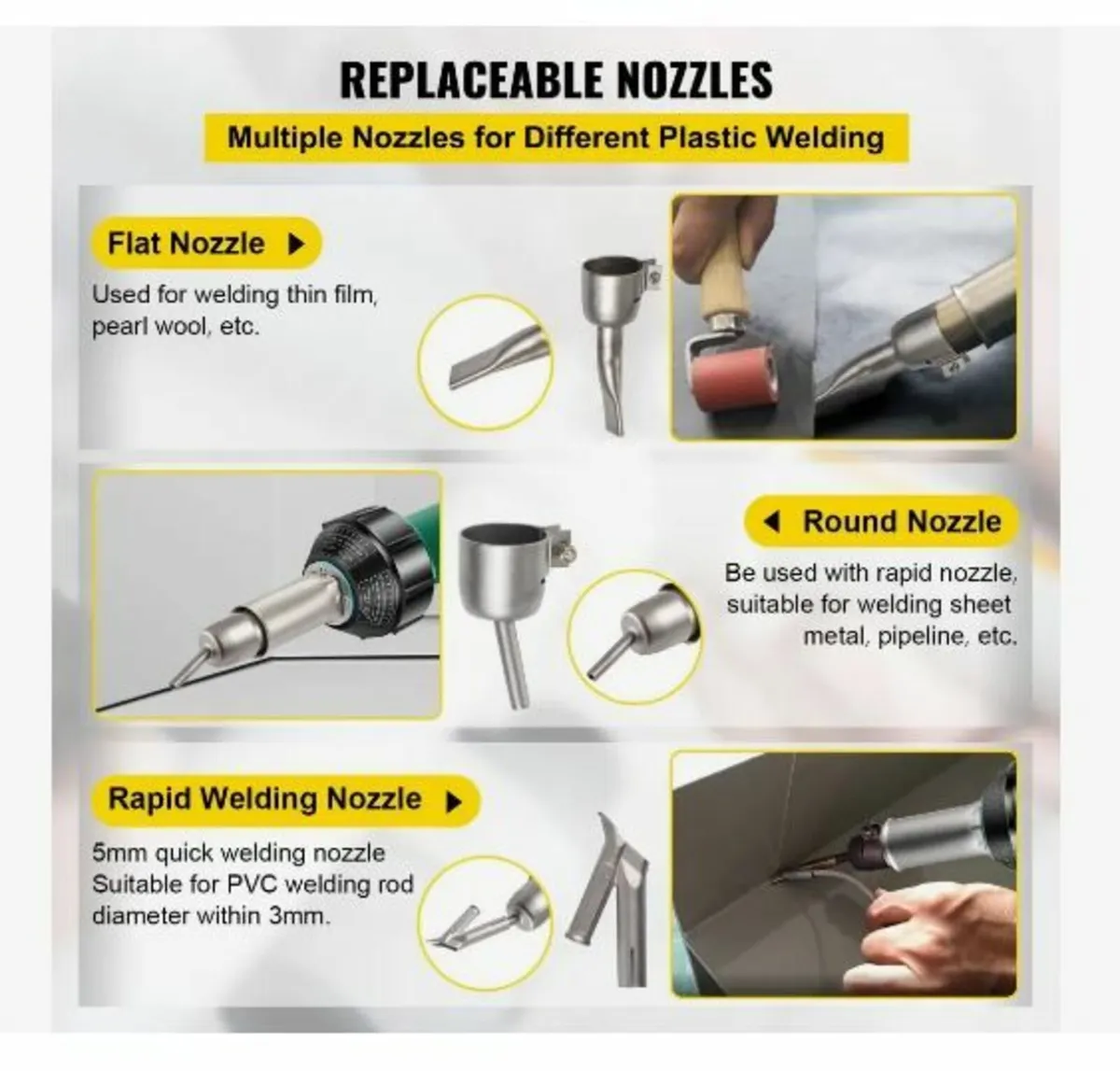 Roofing Welder, 8 Pcs PVC Welding Gun - Image 4