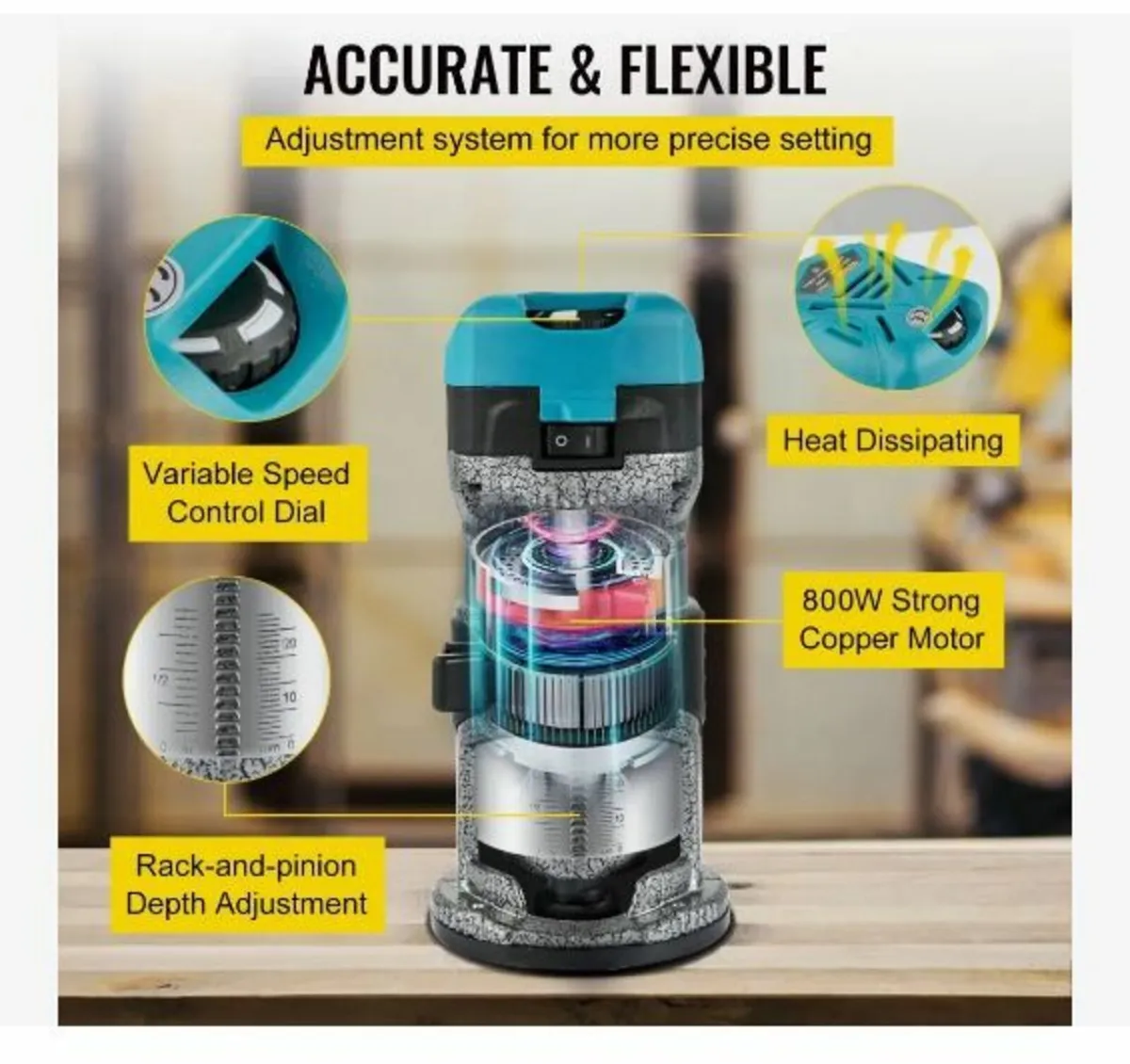 Router Tool, 710W Wood Router - Image 4