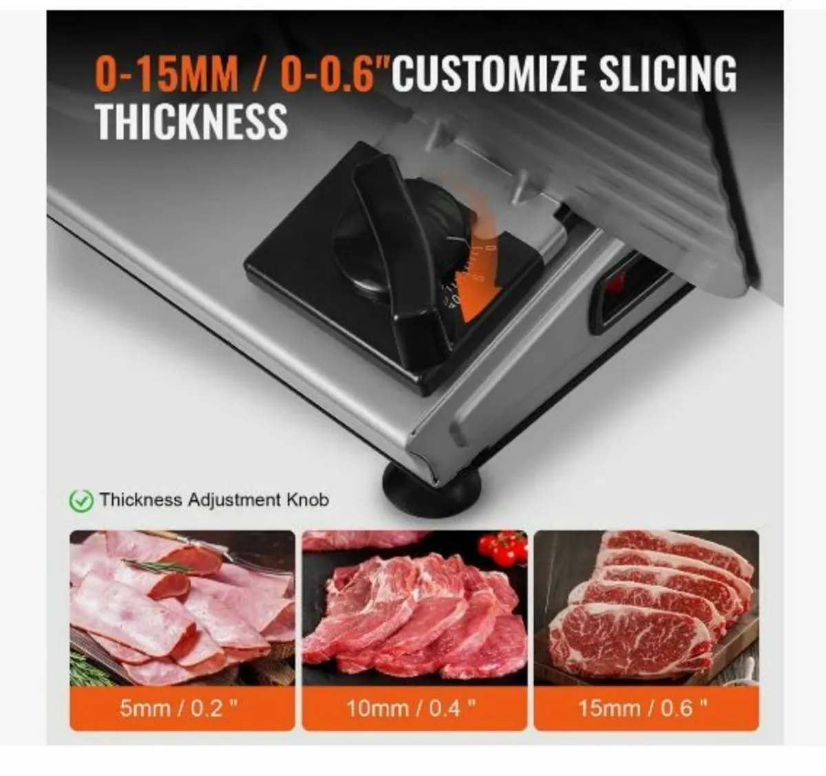 Meat Slicer, 180W Electric Deli Food Slicer - Image 3