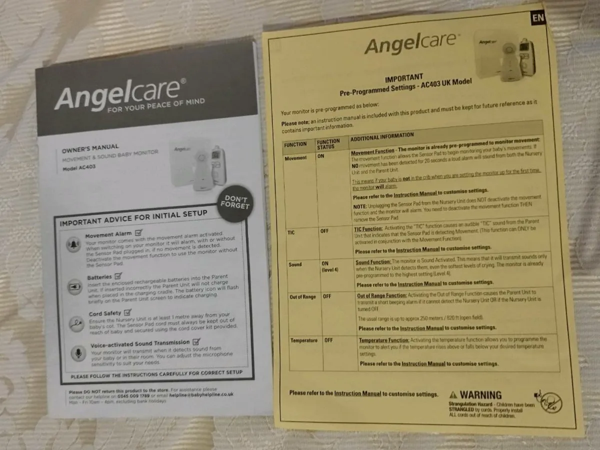 Angelcare Movement & Sound Baby Monitor - Image 3