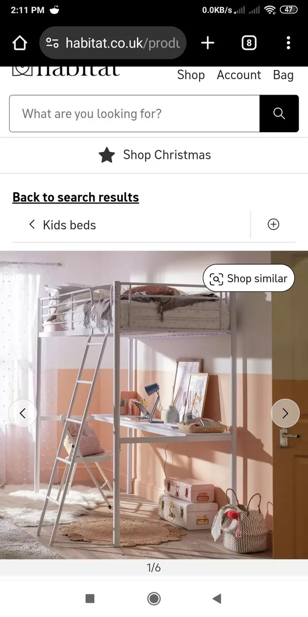 Habitat childs bed with desk, single. - Image 2