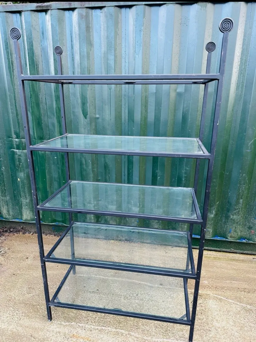 REDUCED - 3 LARGE STANDS SHOP DISPLAY GLASS SHELFS - Image 1