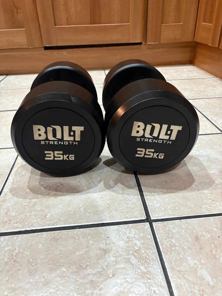 35KG RUBBER DUMBBELLS X 2, SELLING CHEAP 140 EUR0! - Image 1