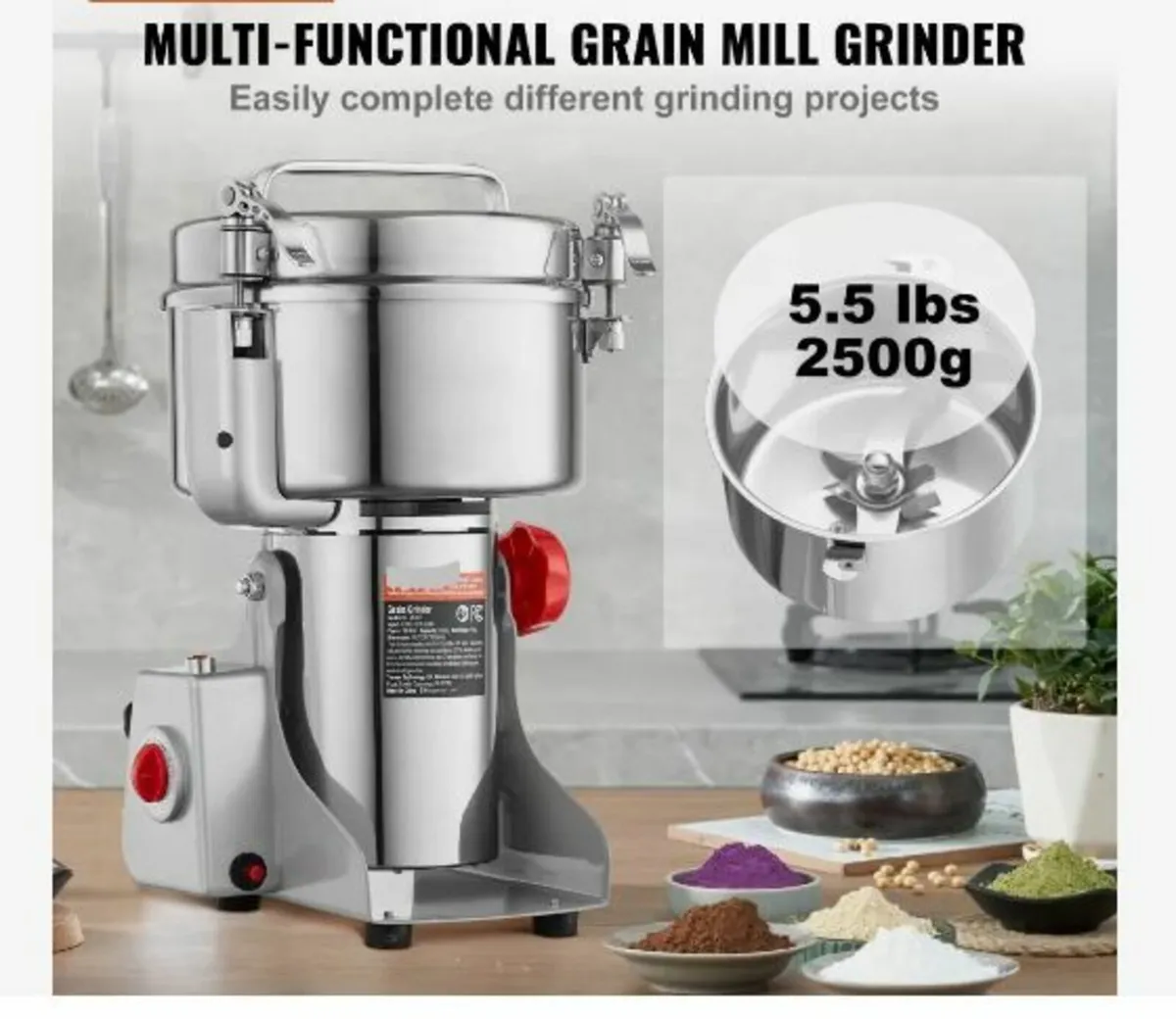 2500g Electric Grain Mill Grinder - Image 3