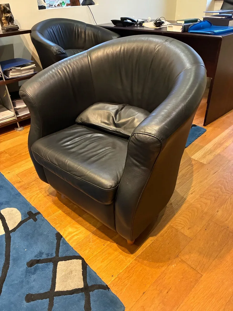 5 leather tub chairs - Image 3