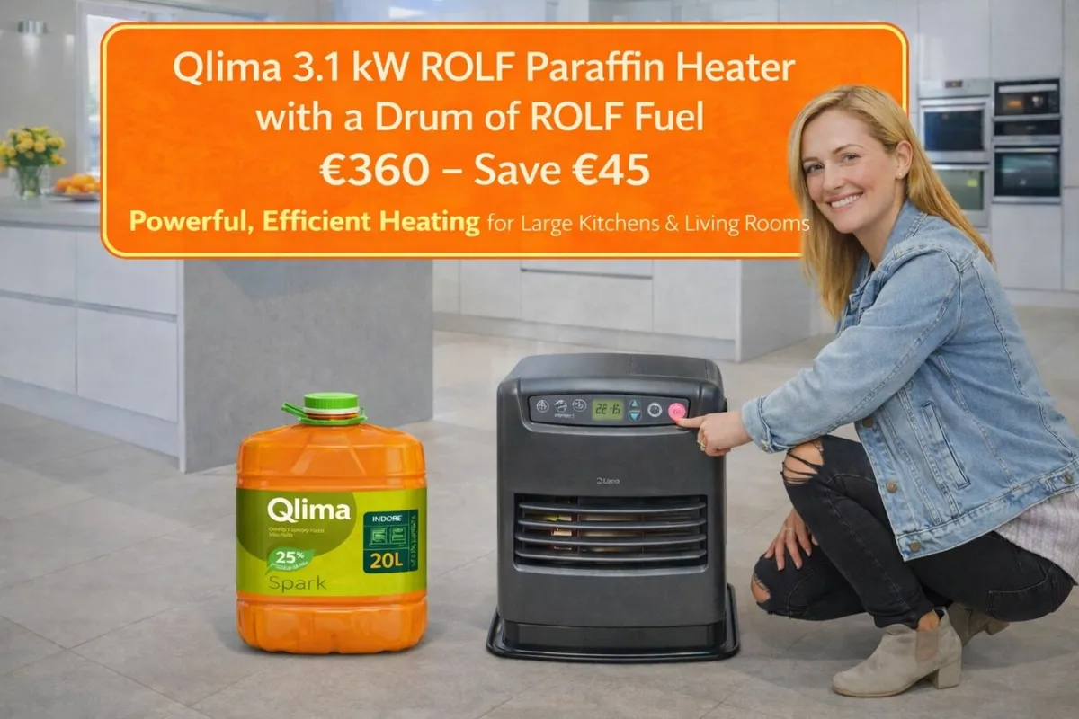 🔥 Qlima 3.1 kW ROLF Paraffin Heater + Drum FUEL - Image 1