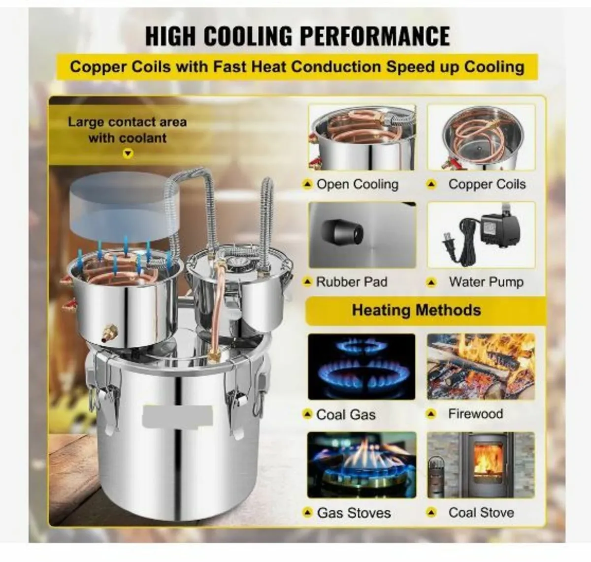 Alcohol Still, 50L SUS Water Alcohol Distiller - Image 2