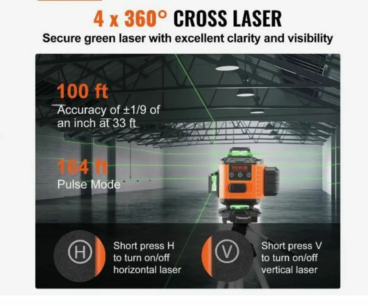 Laser Level 3048 cm Green Cross Line - Image 2