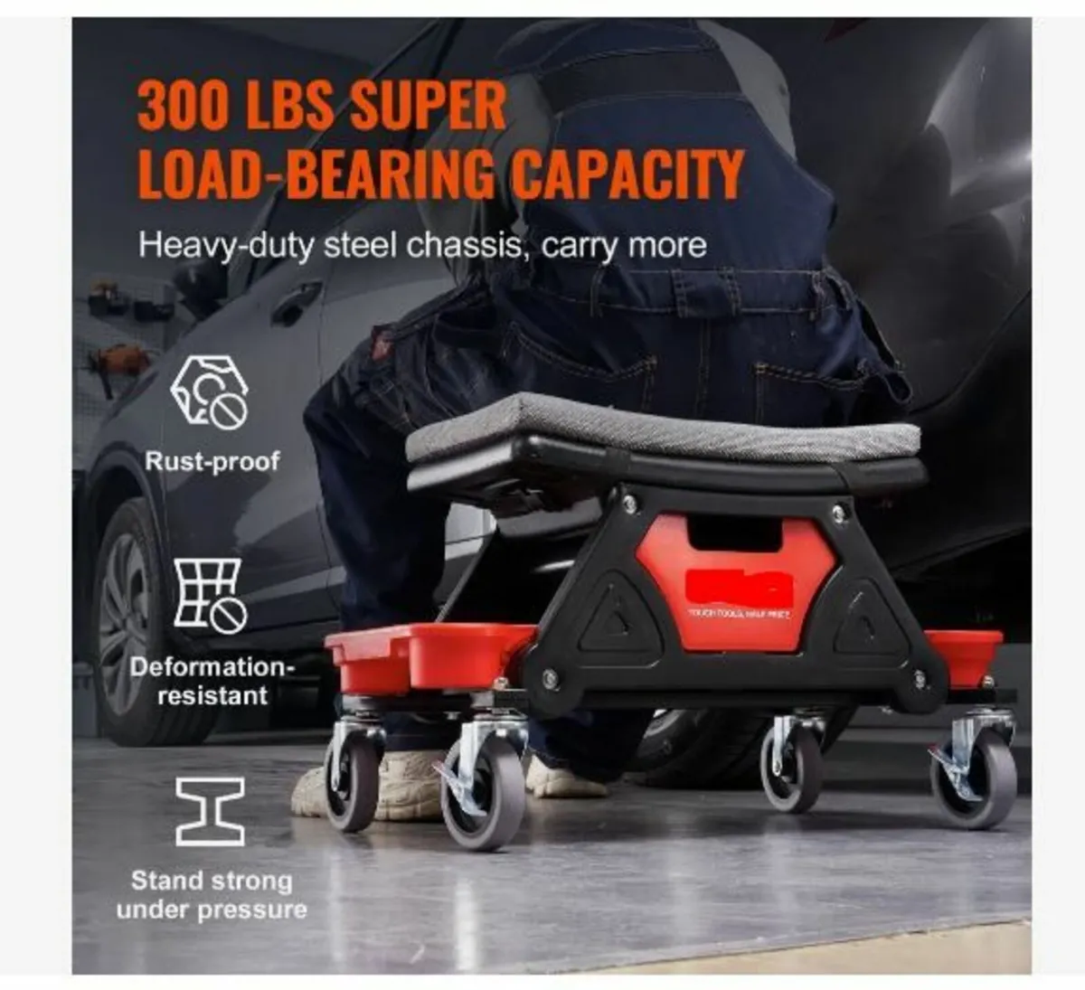 Mechanics Stool, 136.1kg Capacity - Image 2